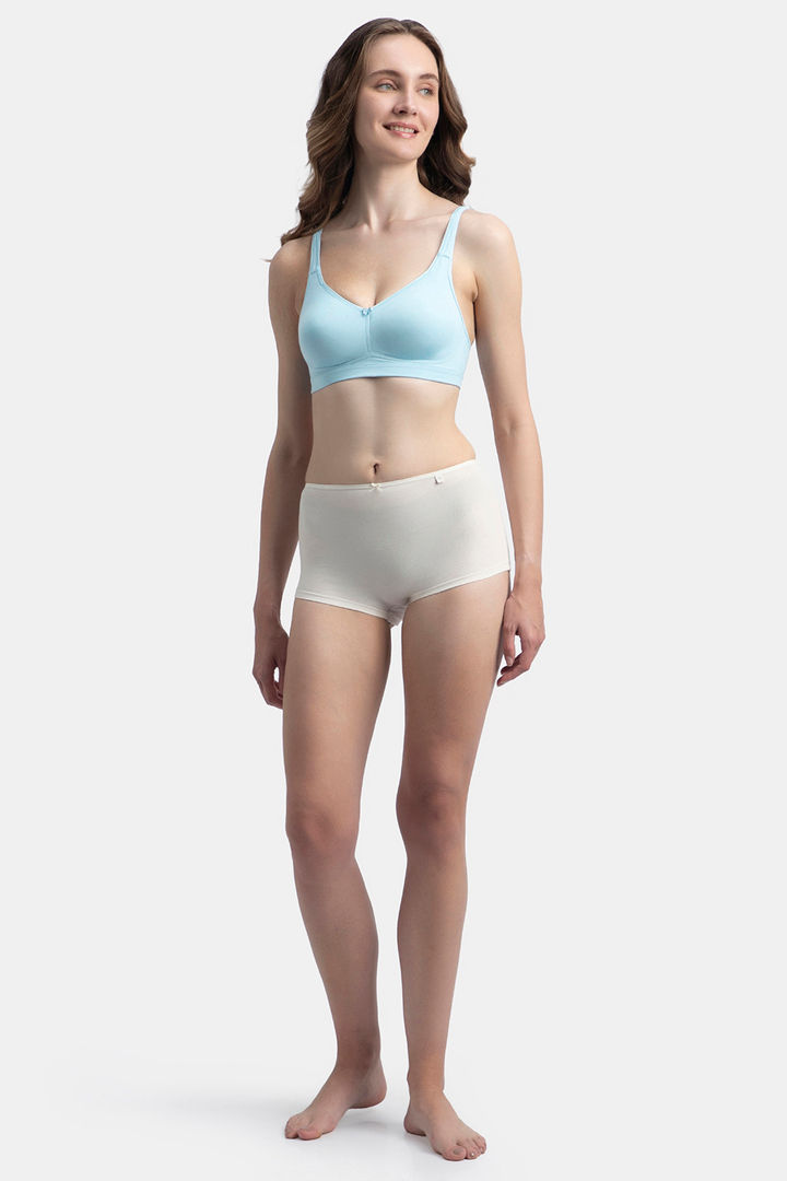 Jockey Wirefree Non Padded Super Combed Cotton Elastane Stretch Full Coverage Everyday Bra with Concealed Shaper Panel - Angel Falls — image 4